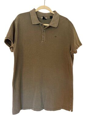Scotch and Soda Olive Green Polo Shirt Casual Short Sleeve Cotton Blend Size M